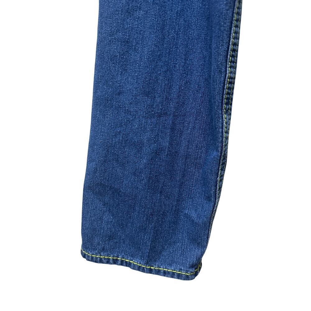 Authentic True Religion Mens Jeans Green Stitch y2k Medium Wash Size 40 FLAWED - Picture 8 of 15